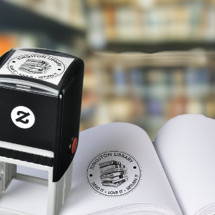 Library Town Read It Love it Return It Customise Self-inking Stamp