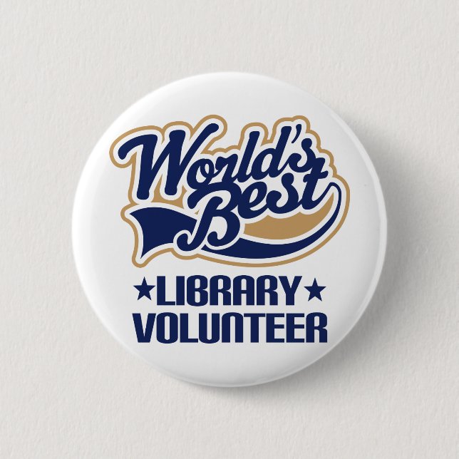 Library Volunteer Gift 6 Cm Round Badge (Front)