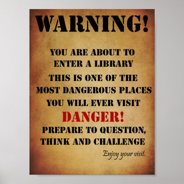 Library Warning Poster (Front)