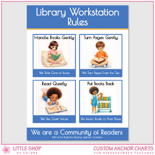 Library Workstation Teacher Anchor Chart