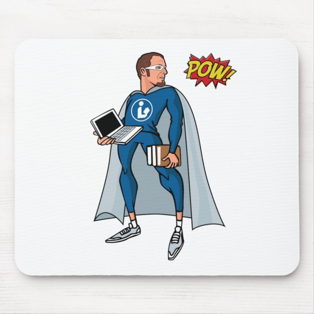 Libraryman with POW! Mouse Pad (Front)