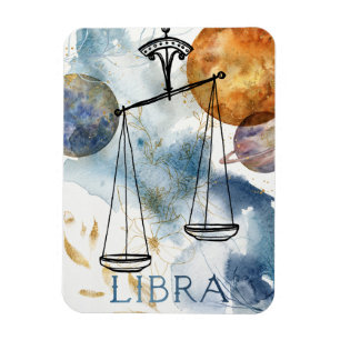 Libras scales birthday zodiac astrology blue magnet