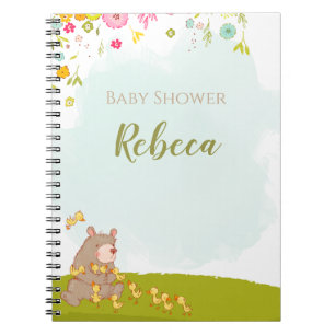 Libreta con espiral Baby Shower Bear and duckies Notebook