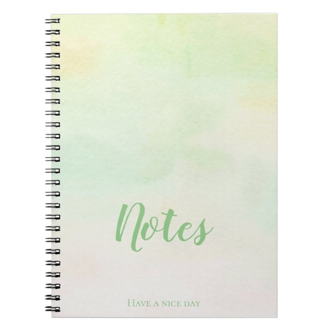 Libreta de espiral acuarela tonos suaves notebook (Front)