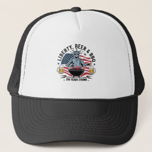 Librity Beer & bbq 250th Years Strong 4th of July  Trucker Hat