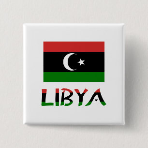 Libya and Libyan Flag 15 Cm Square Badge