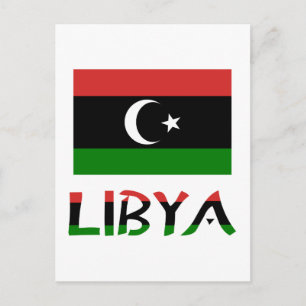 Libya and Libyan Flag Postcard