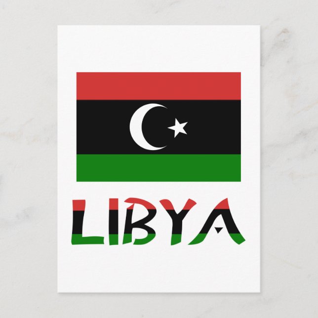 Libya and Libyan Flag Postcard (Front)