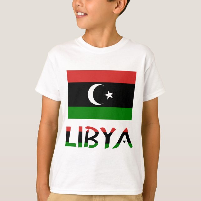 Libya and Libyan Flag T-Shirt (Front)