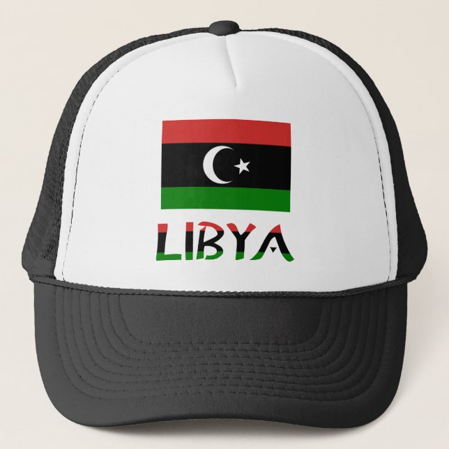 Libya and Libyan Flag Trucker Hat (Front)