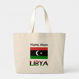 Libya and Libyan Flag with Your Name Large Tote Bag