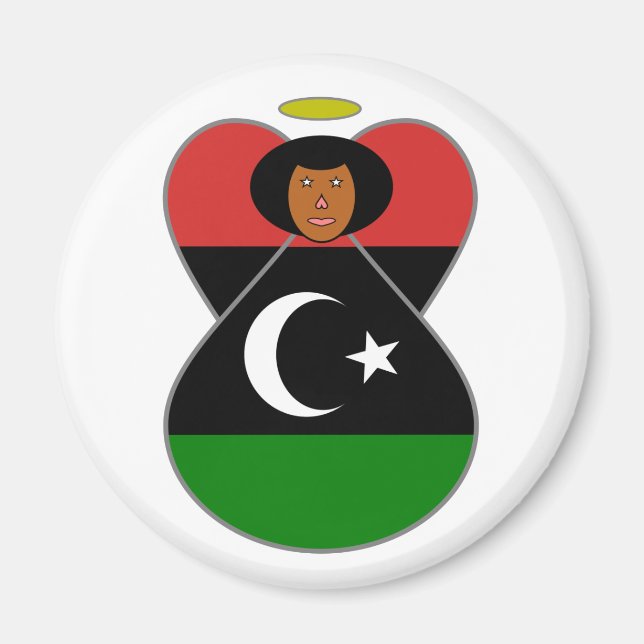 Libya Angel Flag Magnet (Front)