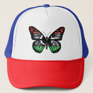 Libya butterfly monarch flag trucker hat