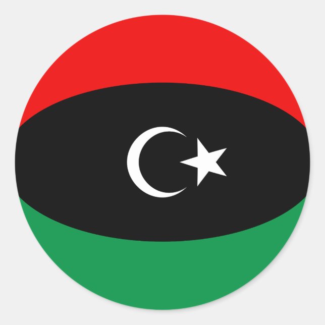 Libya Fisheye Flag Sticker (Front)