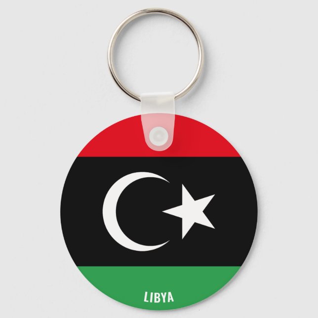 Libya Flag Charming Patriotic Key Ring (Front)