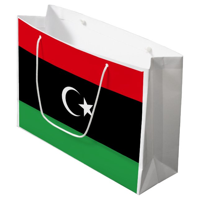 Libya Flag Large Gift Bag (Front Angled)