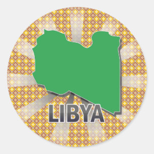 Libya Flag Map 2.0 Classic Round Sticker