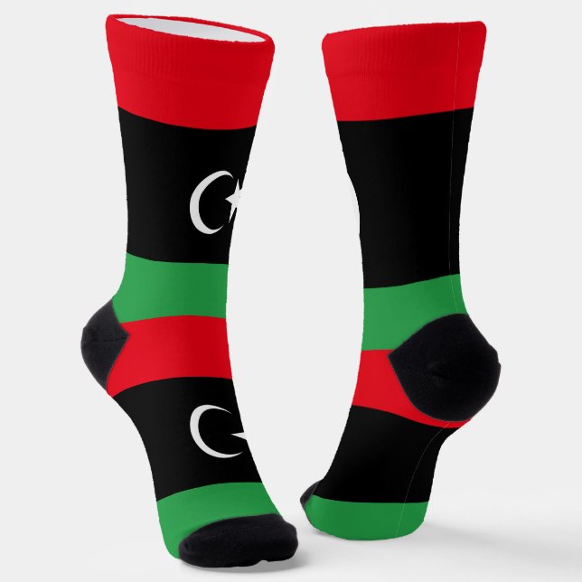 Libya Flag Socks (Angled)