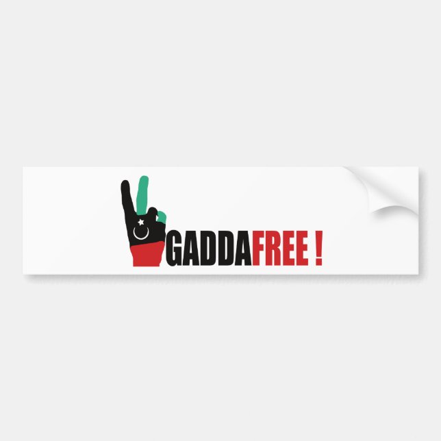 Libya free from Gaddafi - Kadhafi Bumper Sticker (Front)
