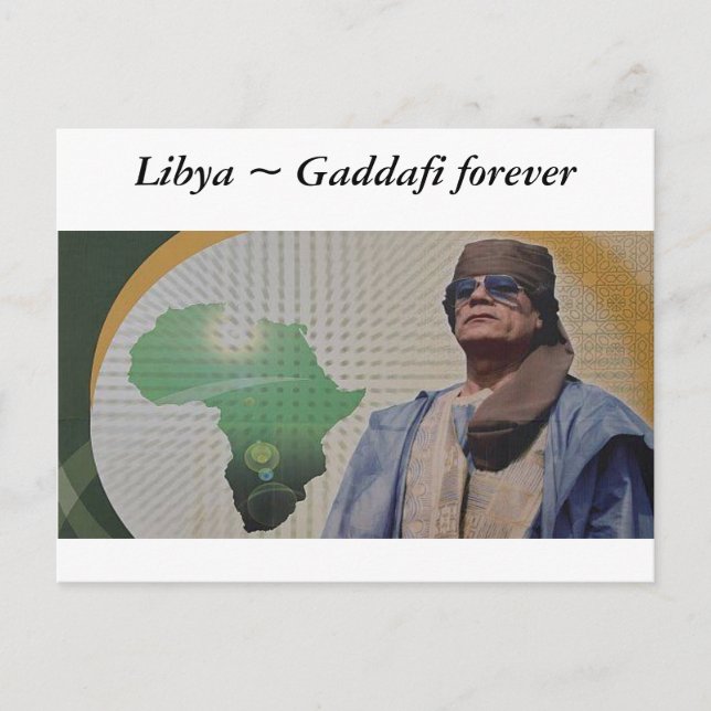 Libya ~ Gaddafi forever Postcard (Front)