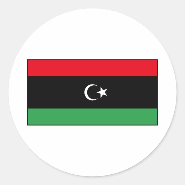 Libya – Libyan Flag Classic Round Sticker (Front)