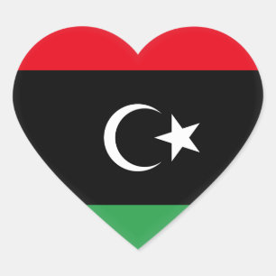 Libya (Libyan) Flag Heart Sticker