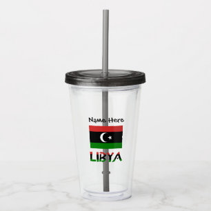 Libya Libyan Flag Personalised Acrylic Tumbler