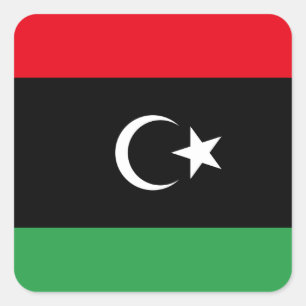 Libya (Libyan) Flag Square Sticker