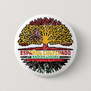 Libya Libyan Spain Spanish Tree Roots Flag 6 Cm Round Badge