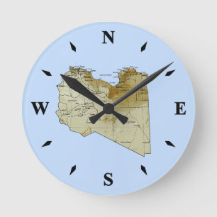 Libya Map Clock