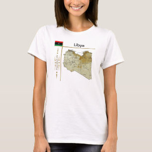 Libya Map + Flag + Title T-Shirt