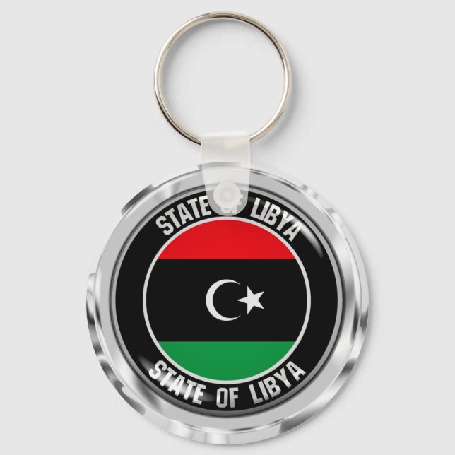 Libya Round Emblem Key Ring (Front)