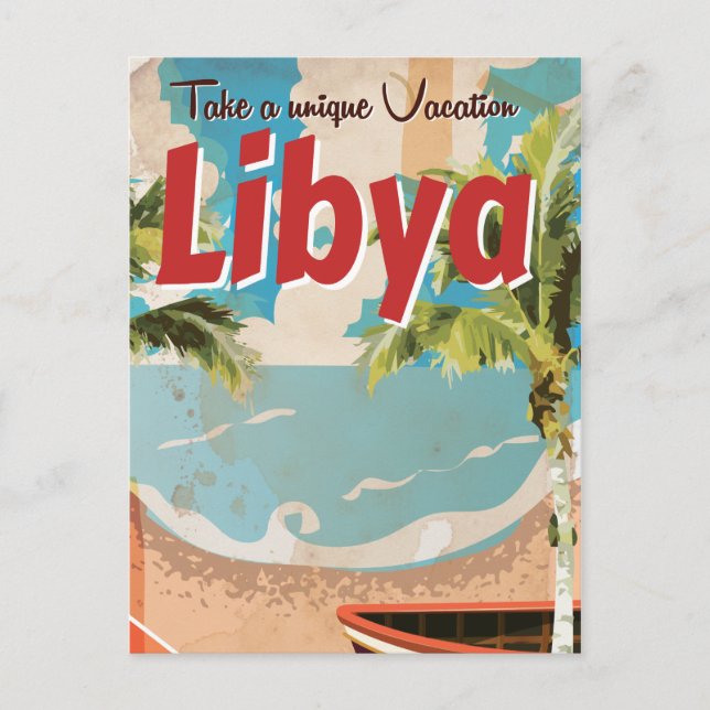 Libya vacation Vintage Travel Poster. Postcard (Front)