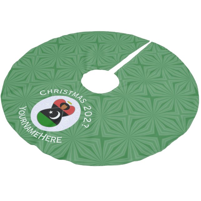 Libyan Angel Christmas Flag Personalised  Brushed Polyester Tree Skirt (Angled)