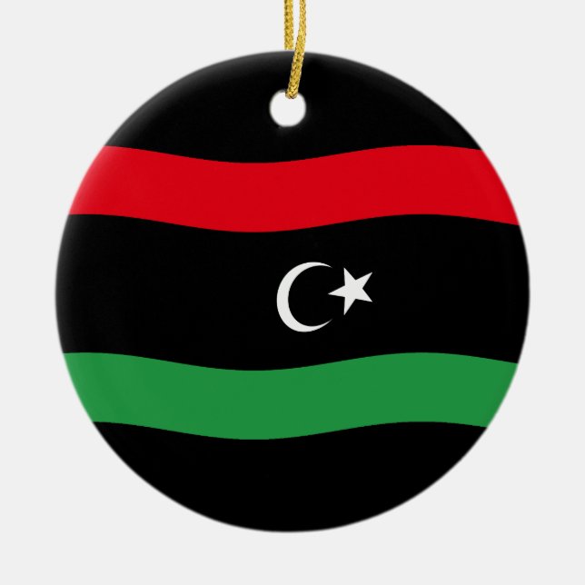 Libyan Flag Ceramic Ornament (Front)