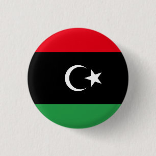 Libyan Flag, Flag of Libya 3 Cm Round Badge