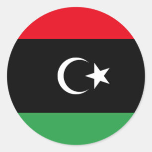 Libyan Flag, Flag of Libya Classic Round Sticker
