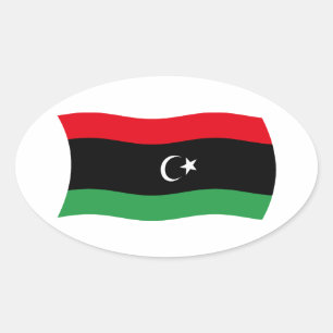 Libyan Flag Oval Sticker