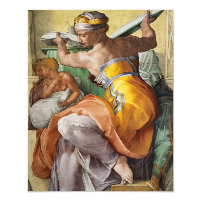 Libyan Sibyl, Sistine Chapel by Michelangelo Photo Print (Front)