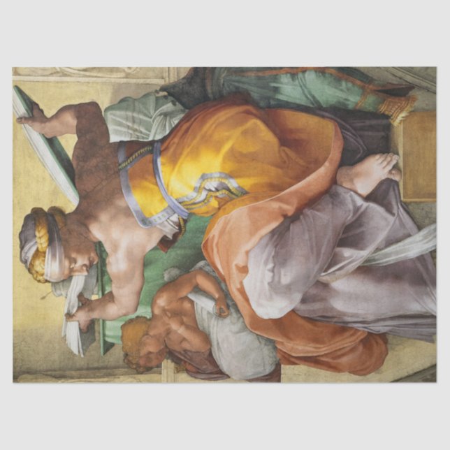 Libyan Sibyl, Sistine Chapel by Michelangelo Tissue Paper (Front)