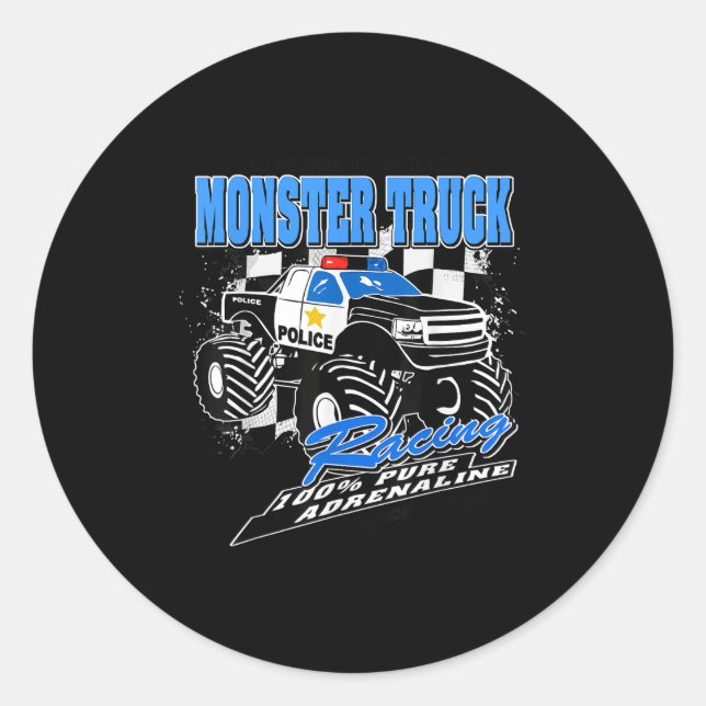 Lice Monster Truck  Classic Round Sticker (Front)