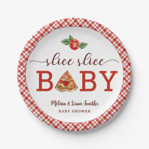 lice Slice Baby Pizza Baby Shower Paper Plates – F