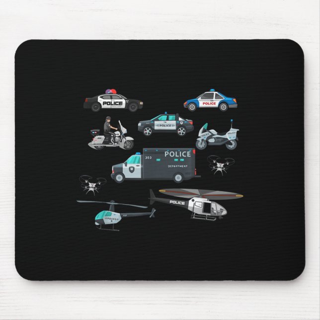 Lice Vehicles Cop Helicopter Toddlers Kids Women M Mouse Pad (Front)