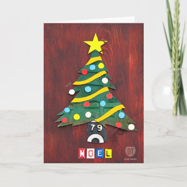 License Plate Art NOEL Christmas Greeting Card (Front)