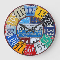 License Plate Clock Vintage Numbers Car Tag Art 2