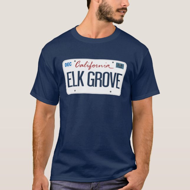 License Plate Elk Grove California T Shirt (Front)