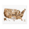 License Plate Map of the USA Sepia Postcard