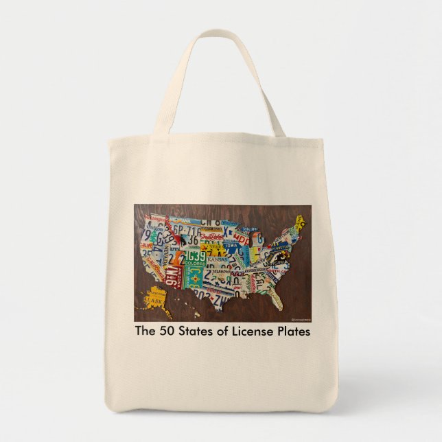 License Plate Map tote bag (Front)