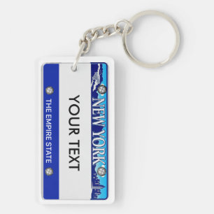 license plate New York keychain
