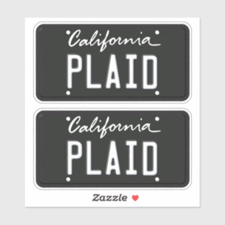 License Plate Plaid California